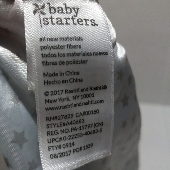 Baby Starters Puppy Security Blanket-Dream Big Little One-Satin Lined-Ratlle-NEW - Picture 11 of 12